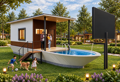 Boat Cottage House Plan: 516 Sq Ft LGSF Resort Cottage Design Pack (PDF, CAD, 3D Renders)