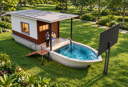 Boat Cottage House Plan: 516 Sq Ft LGSF Resort Cottage Design Pack (PDF, CAD, 3D Renders)